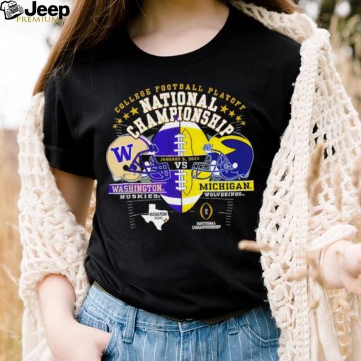 Washington Huskies vs Michigan Wolverines 2024 college football playoff national championship Houston Texas state head to head shirt