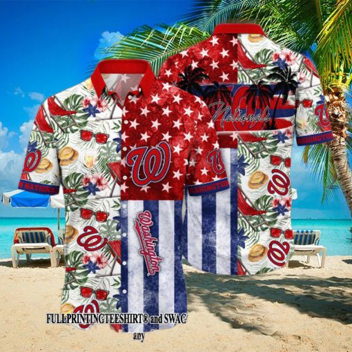 Washington Nationals MLB Flower For Fans 3D Hawaii Shirt And Tshirt