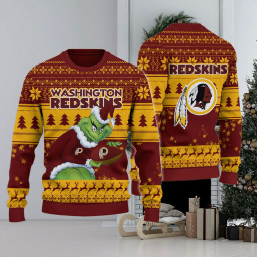 Washington Redskin Grinch Ugly Christmas Sweater