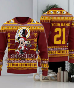 Washington Redskin Mickey Mouse Santa Ugly Christmas Sweater