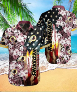 Washington Redskins Floral US Stars Hawaiian Shirt