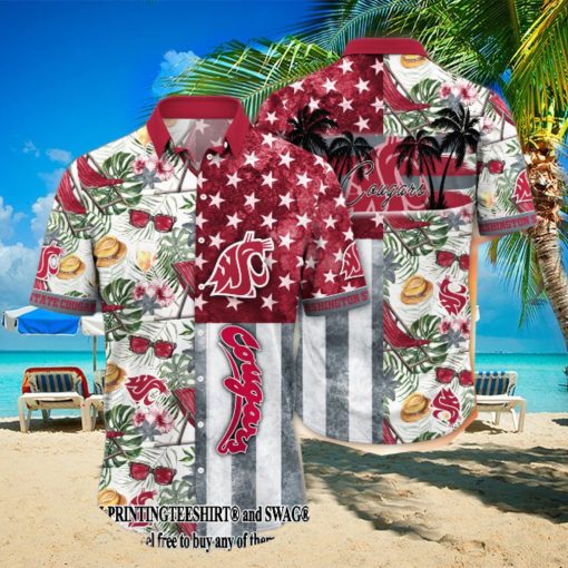 Washington State Cougars NCAA Flower Unique Full Print Hawaii Shirt And Tshirt