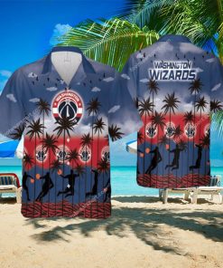 Washington Wizards Hawaiian Shirt Pattern Coconut Tree AOP For Men And Women