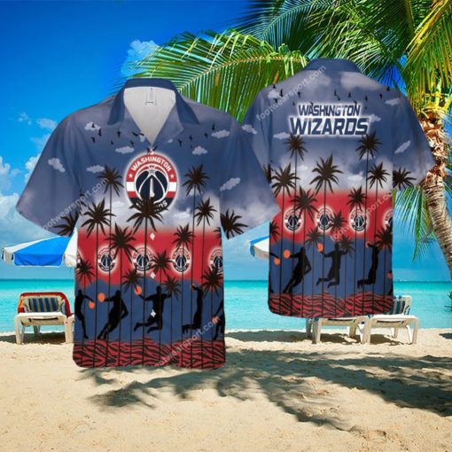 Washington Wizards Hawaiian Shirt Pattern Coconut Tree AOP For Men And Women