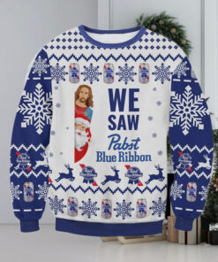 We Saw Pabst Blue Ribbon Ugly Sweater