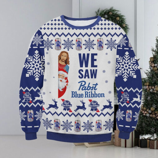 We Saw Pabst Blue Ribbon Ugly Sweater