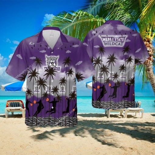 Weber State Wildcats Hawaiian Shirt Pattern Coconut Tree All Over Print For Men And Women