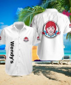 Wendy’s Logo Brand Hawaiian Shirt White Color Gift Summer