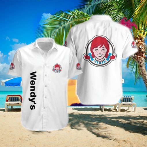 Wendy’s Logo Brand Hawaiian Shirt White Color Gift Summer