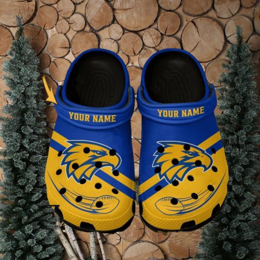 West Coast Eagles AFL Classic Custom Name Crocs Clogs Shoes