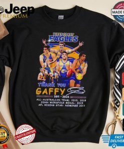 West Coast Eagles x Andrew Gaff thank you shirt