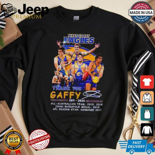 West Coast Eagles x Andrew Gaff thank you shirt