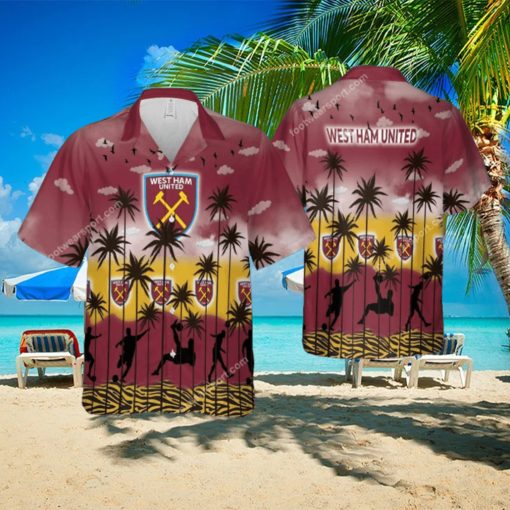 West Ham United Hawaiian Shirt Pattern Coconut Tree AOP For Men And Women