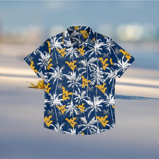 West Virginia Mountaineers Black Floral Hawaiian Shirt
