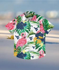 West Virginia Mountaineers Flamingo Hawaiian Shirt