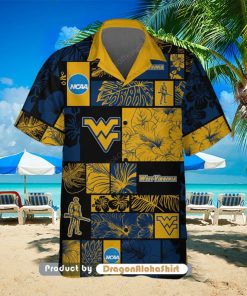 West Virginia Mountaineers NCAA Flower 3D Hawaiian Set