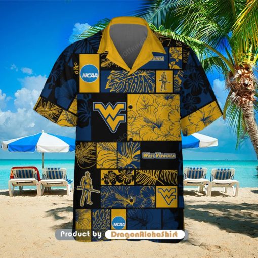 West Virginia Mountaineers NCAA Flower 3D Hawaiian Set