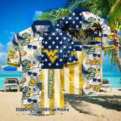 West Virginia Mountaineers NCAA Flower For Fans Full Printed Hawaii Shirt And Tshirt