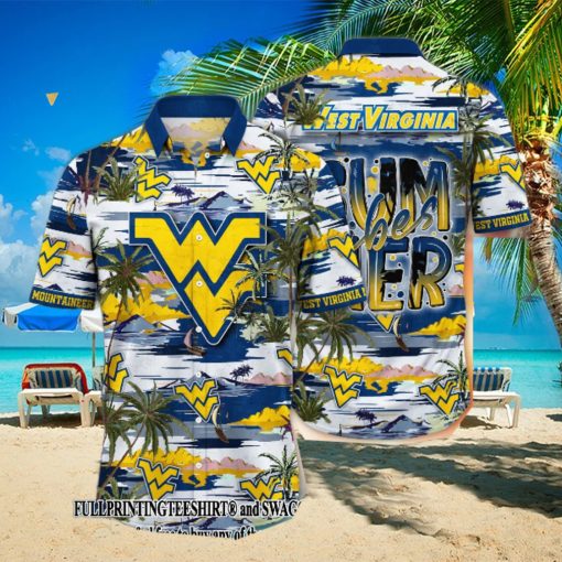 West Virginia Mountaineers NCAA Flower For Sport Fans All Over Printed Hawaii Shirt And Tshirt