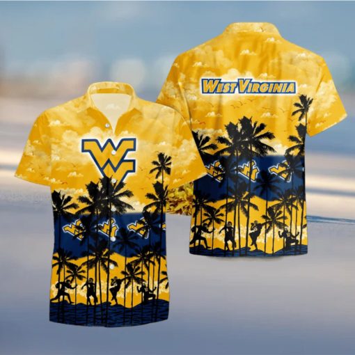 West Virginia Mountaineers Palms Tree Hawaiian Shirt