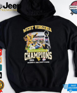 West Virginia Mountaineers vs. Memphis Tigers Frisco Bowl Champions 2024 Mascot 2D print T Shirt