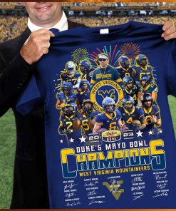 West virginia mountains 2023 2024 duke’s mayo bowl champions team signature shirt