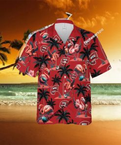 Western Kentucky Hilltoppers Coconut Tree Island Flamingo Play Football Hawaiian Shirt All Over Print For Men Women