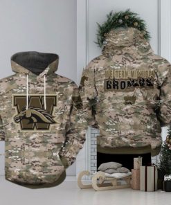 Western Michigan Broncos NCAA Camo Veteran Awesome 3D Hoodie