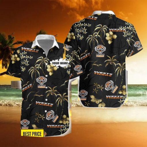 Wests Tigers 3D Hawaiian Shirt And Shorts Custom Name Beach Shirt