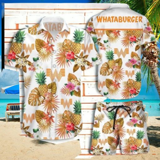 Whataburger Tropical Flower Aloha Hawaiian Shirt, Short Unique Gift