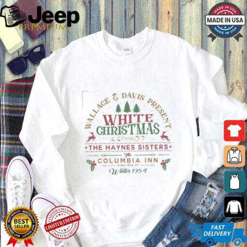 White Christmas Sweatshirt, Columbia Inn Pine Tree Vermont Christmas Shirt