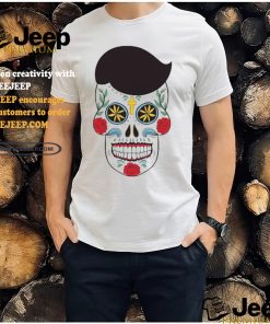 White Sugar skull with floral pattern T Shirt