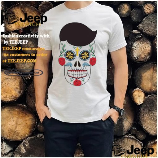 White Sugar skull with floral pattern T Shirt