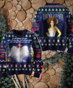 Whitney Houston I Will Always Love You Christmas Sweater Chirstmas Gifts 2024 Xmas For Family And Friends Ugly Sweater