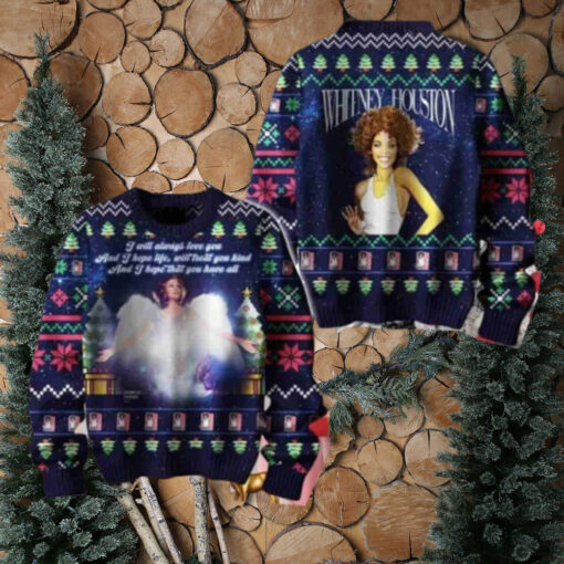 Whitney Houston I Will Always Love You Christmas Sweater Chirstmas Gifts 2024 Xmas For Family And Friends Ugly Sweater