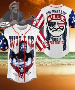 Willie Nelson I’m Feeling Willie Patriotic Personalized Baseball Jersey