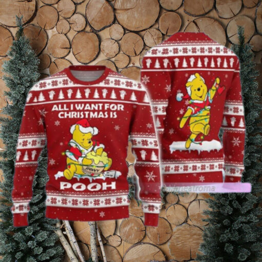 Winnie The Pooh All I Want For Christmas Ugly Christmas Sweater