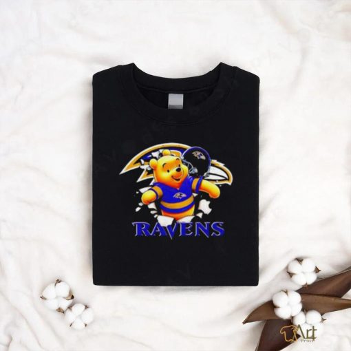 Winnie The Pooh FLN Football Baltimore Ravens T Shirt