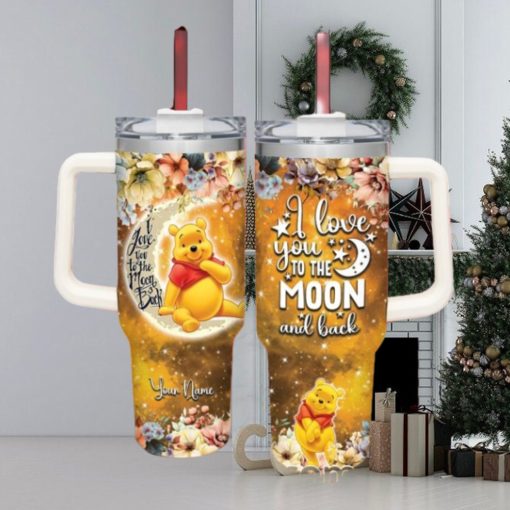 Winnie the Pooh Customized 40 Oz Tumbler I Love You To The Moon and Back