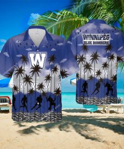 Winnipeg Blue Bombers AOP Hawaiian Shirt Pattern Coconut Tree For Beach