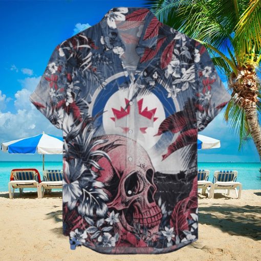 Winnipeg Jets NHL Hawaiian Shirt Tropical Skull Design For Men Women