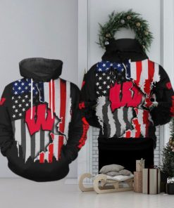 Wisconsin Badgers NCAA US Flag 3D Printed Hoodie