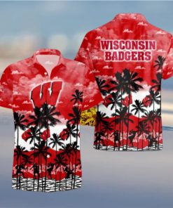 Wisconsin Badgers Palms Tree Hawaiian Shirt