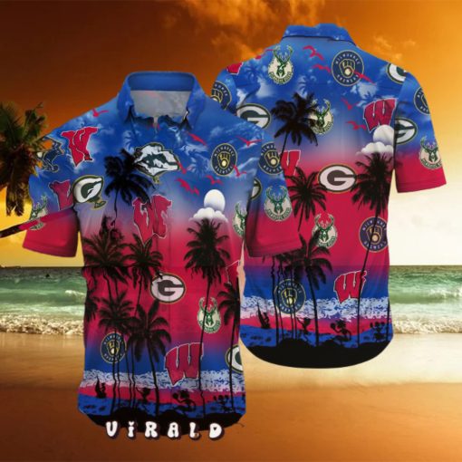 Wisconsin Sports Palm Tree Hawaiian Shirt Limited Edition