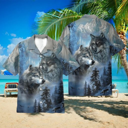 Wolf Couple Best Gift For Animal Lover Hawaii Shirt 3D Printed Gift For Summer