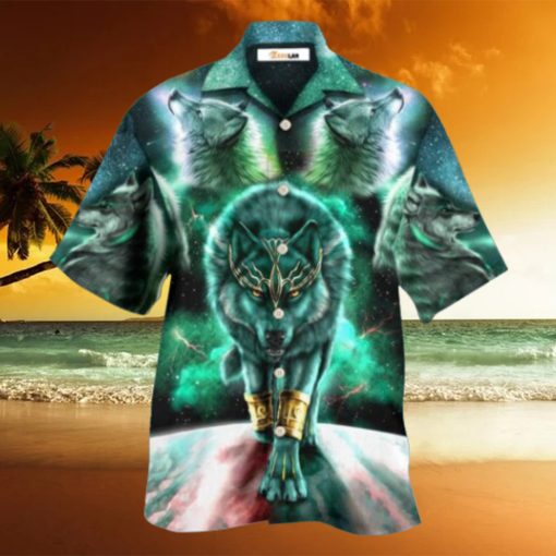 Wolf Warrior Galaxy Style Hawaiian Shirt