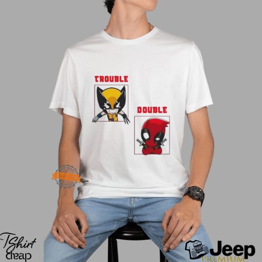 Wolverine and Deadpool chibi double trouble cartoon shirt