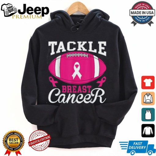 Woman Tackle Football Pink Ribbon Breast Cancer Awareness Women’s Oversized Comfort T Shirt