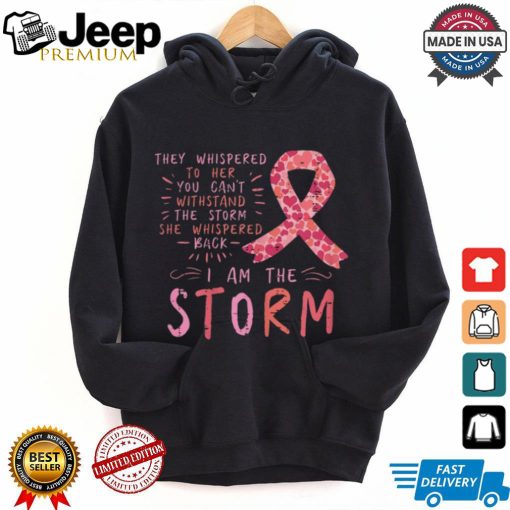 Women Ribbon I Am The Storm Survivor Breast Cancer Awareness Gift T Shirt