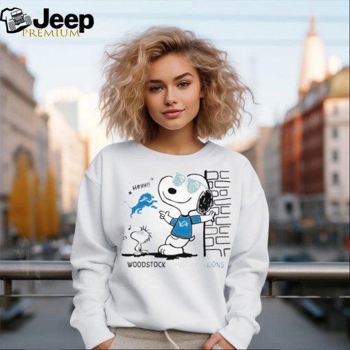 Woodstock x Snoopy x Detroit Lions for Sports Fan Tee Shirt